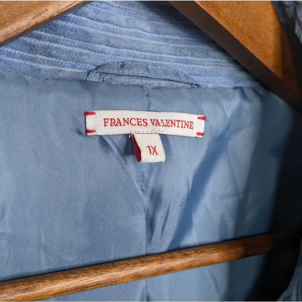 Frances Valentine Corduroy Barn Coat Field Long Jacket 1X Swing Lined Preppy
